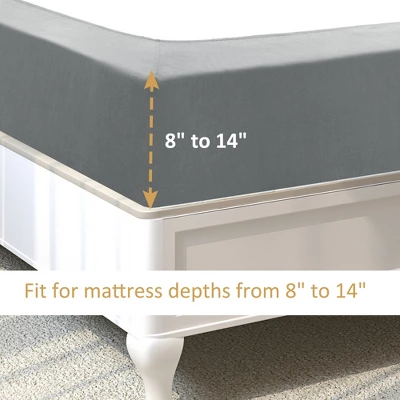 PiccoCasa Box Spring Cover Stretchy Fabric Wrap Around 4 Sides Bed Skirt Wrinkle Free For Home 3 PiccoCasa Box Spring Cover Stretchy Fabric Wrap Around 4 Sides Bed Skirt Wrinkle Free For Home - Image 3