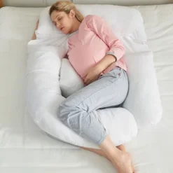 Cheer Collection U-Shaped Pregnancy Body Pillow - Customizable Full Body Support (White) -Laura Ashley Shop GUEST 02eb3cf2 4ded 47dd 85ff a42b0364b1e0