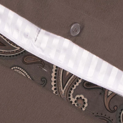 Vintage Modern Floral Paisley Flannel Cotton Duvet Cover Set By Blue Nile Mills 3 Vintage Modern Floral Paisley Flannel Cotton Duvet Cover Set By Blue Nile Mills - Image 3