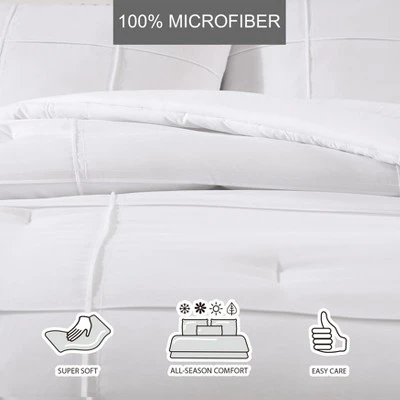 City Scene Solid Microfiber White Full Queen Duvet Cover Bonus Set 3 City Scene Solid Microfiber White Full Queen Duvet Cover Bonus Set - Image 3