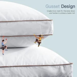 Peace Nest Natural Goose Feather And Down Sleeping 100% Cotton Pillow Cover Downproof Gusseted 2 Count -Laura Ashley Shop GUEST 0f54586d 3604 466e 8d87 3951de894110