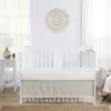 Sweet Jojo Designs Boy Or Girl Gender Neutral Unisex Baby Crib Bed Skirt Boho Fringe Linen Taupe And White