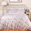 Soft 300 Thread Count Cotton Duvet Cover Bed Set With Pillow Shams, Vintage Floral Or Solid Bedding Bohemian Wildflower By Blue Nile Mills