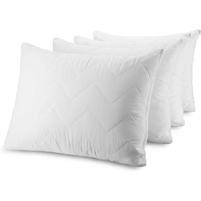 Waterguard Quilted Waterprof Cotton Top Pillow Protector Set Of 4 White 5 Waterguard Quilted Waterprof Cotton Top Pillow Protector Set Of 4 White - Image 5