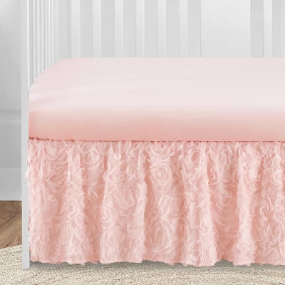 Sweet Jojo Designs Girl Baby Crib Bed Skirt Rose Collection Solid Pink 2 Sweet Jojo Designs Girl Baby Crib Bed Skirt Rose Collection Solid Pink - Image 2