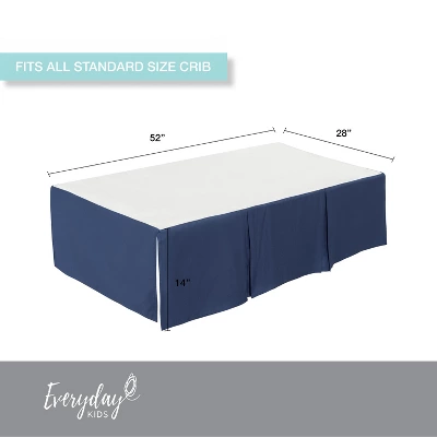 Everyday Kids Navy Blue Pleated Crib Skirt – 100% Cotton, Split Corners, 14" Drop, Fits Standard Cribs, Nursery Bedding For Boys And Girls 6 Everyday Kids Navy Blue Pleated Crib Skirt – 100% Cotton, Split Corners, 14" Drop, Fits Standard Cribs, Nursery Bedding For Boys And Girls - Image 6