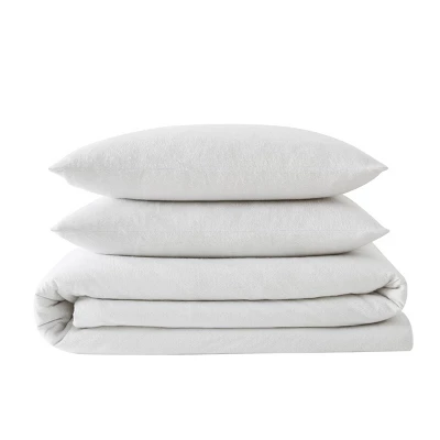 Herringbone Flannel Duvet Cover Set - London Fog 2 Herringbone Flannel Duvet Cover Set - London Fog - Image 2