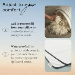 Coop Home Goods 20”x 54" Adjustable Memory Foam Body Pillow - GREENGUARD Gold Certified - Lulltra Washable Cover - White -Laura Ashley Shop GUEST 2f56f403 e040 4107 aedc aefa8a23f416