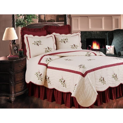 C&F Home Red Plaid Bed Skirt 1 C&F Home Red Plaid Bed Skirt