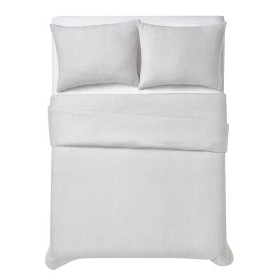 Herringbone Flannel Duvet Cover Set - London Fog 4 Herringbone Flannel Duvet Cover Set - London Fog - Image 4