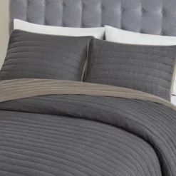 Madison Park 3pc Ashton Crinkled Microfiber Reversible Quilt Set -Laura Ashley Shop GUEST 30c233d0 a69e 41d4 a5b4 4489f68ff4d2