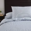Eddie Bauer Ticking Stripe Duvet Set Navy Blue