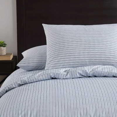 Eddie Bauer Ticking Stripe Duvet Set Navy Blue 1 Eddie Bauer Ticking Stripe Duvet Set Navy Blue