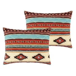 Red Rock Primitive Geometric Motifs Pillow Sham Clay By Greenland Home Fashions