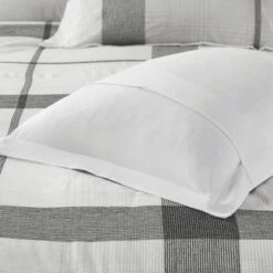 King/California King Austin Cotton Jacquard Plaid Duvet Cover Set White/Black -Laura Ashley Shop GUEST 390ead81 4c3d 466f aeb9 7529a8c60677