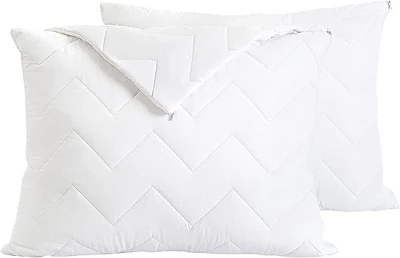 Waterguard Quilted Waterprof Cotton Top Pillow Protector Set Of 4 White 2 Waterguard Quilted Waterprof Cotton Top Pillow Protector Set Of 4 White - Image 2