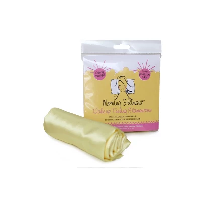 Morning Glamour Standard Satin Solid Pillowcase Yellow 1 Morning Glamour Standard Satin Solid Pillowcase Yellow