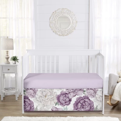 Sweet Jojo Designs Girl Baby Crib Bed Skirt Peony Floral Garden Purple And Ivory 1 Sweet Jojo Designs Girl Baby Crib Bed Skirt Peony Floral Garden Purple And Ivory