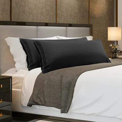 PiccoCasa Microfiber Body Pillowcases Embroidery Zipper Closure 2 Pcs 2 PiccoCasa Microfiber Body Pillowcases Embroidery Zipper Closure 2 Pcs - Image 2