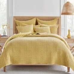 Mills Waffle Ochre Euro Sham Set Of 2- Levtex Home -Laura Ashley Shop GUEST 76bd820e 211c 4242 a3b7 2cb03db8066e