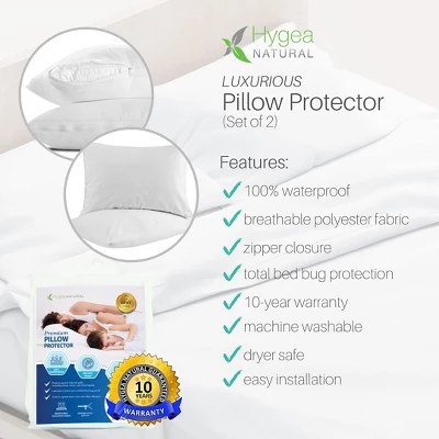 Hygea Natural Premium Bed Bug Pillow Cover 1 Hygea Natural Premium Bed Bug Pillow Cover