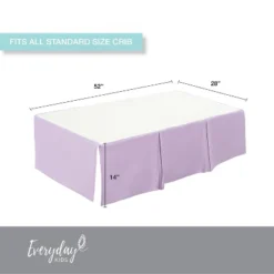Everyday Kids Lavender Pleated Crib Skirt – 100% Cotton, Fits Standard Cribs, 14" Drop, Split Corners, Easy On/Off, Soft Nursery Bedding For Babies -Laura Ashley Shop GUEST 7b38830b d8b3 4cf3 bda9 4bcc87583a44