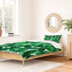 Palm Amy Sia Duvet Cover Set Green - Deny Designs