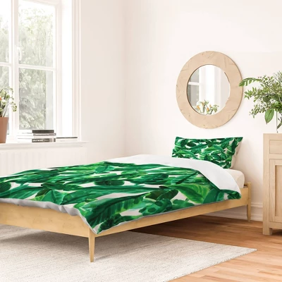 Palm Amy Sia Duvet Cover Set Green - Deny Designs 1 Palm Amy Sia Duvet Cover Set Green - Deny Designs