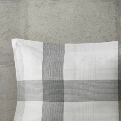 King/California King Austin Cotton Jacquard Plaid Duvet Cover Set White/Black -Laura Ashley Shop GUEST 81e71ffc 8a88 4837 8df8 e38e4197b550