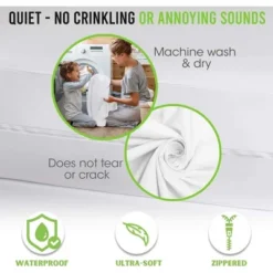 Mattress Protector With Zipper By Guardmax. Terry Cotton Waterproof, Bed Bug Proof, Soft & Comfortable Mattress Encasement With Deep Pockets. -Laura Ashley Shop GUEST 8c396e00 a4b1 4872 8faa 0c5cfc82cc39