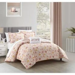 8pc Sumba Bed In A Bag Comforter Set Blush/Yellow - NY&C Home Collection