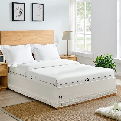 Sweet Jojo Designs Dust Ruffle Queen Bed Skirt Boho Fringe Ivory 4 Sweet Jojo Designs Dust Ruffle Queen Bed Skirt Boho Fringe Ivory - Image 4