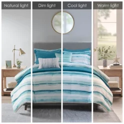 Gulches 8 Piece Printed Seersucker Comforter And Quilt Set Collection Aqua King/Cal King -Laura Ashley Shop GUEST a452b90d 8497 42ed 8d2c 391352d25edf