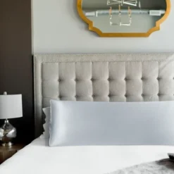 PiccoCasa Satin Silky For Hair And Skin Pillowcase Silver Body 20"x60" 2 Pcs