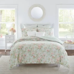 Laura Ashley Madelynn 100% Cotton Duvet Cover Bonus Set Blue -Laura Ashley Shop GUEST dacba1d9 c427 4bf1 a501 d7de00b0caf8