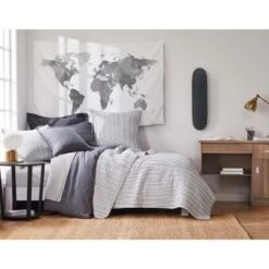 Gray Sateen Twin 3pc Sheet Set - Levtex Home -Laura Ashley Shop GUEST dc53a7ac 7083 41b1 8360 a646f7f67e1b