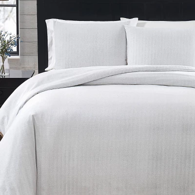 Herringbone Flannel Duvet Cover Set - London Fog 1 Herringbone Flannel Duvet Cover Set - London Fog