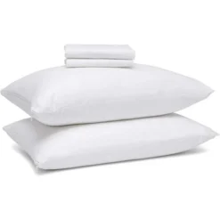 The Grand Hypoallergenic Breathable Pillow Protector With Zipper – White (2 Pack)