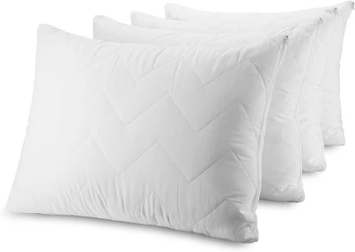 Waterguard Quilted Waterprof Cotton Top Pillow Protector Set Of 4 White 6 Waterguard Quilted Waterprof Cotton Top Pillow Protector Set Of 4 White - Image 6