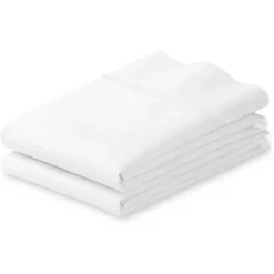 Trinity 800 Thread Count 100% Cotton Sateen Weave Pillowcases, White, 2 Pack