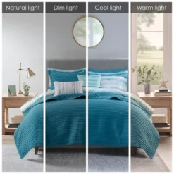 Gulches 8 Piece Printed Seersucker Comforter And Quilt Set Collection Aqua King/Cal King -Laura Ashley Shop GUEST fad02fc7 f962 4158 bbff 4ead9617c6ff