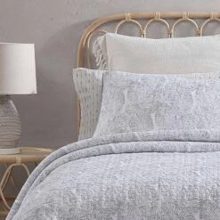 Distressed Water Leaves Cotton Quilt Set - Tommy Bahama